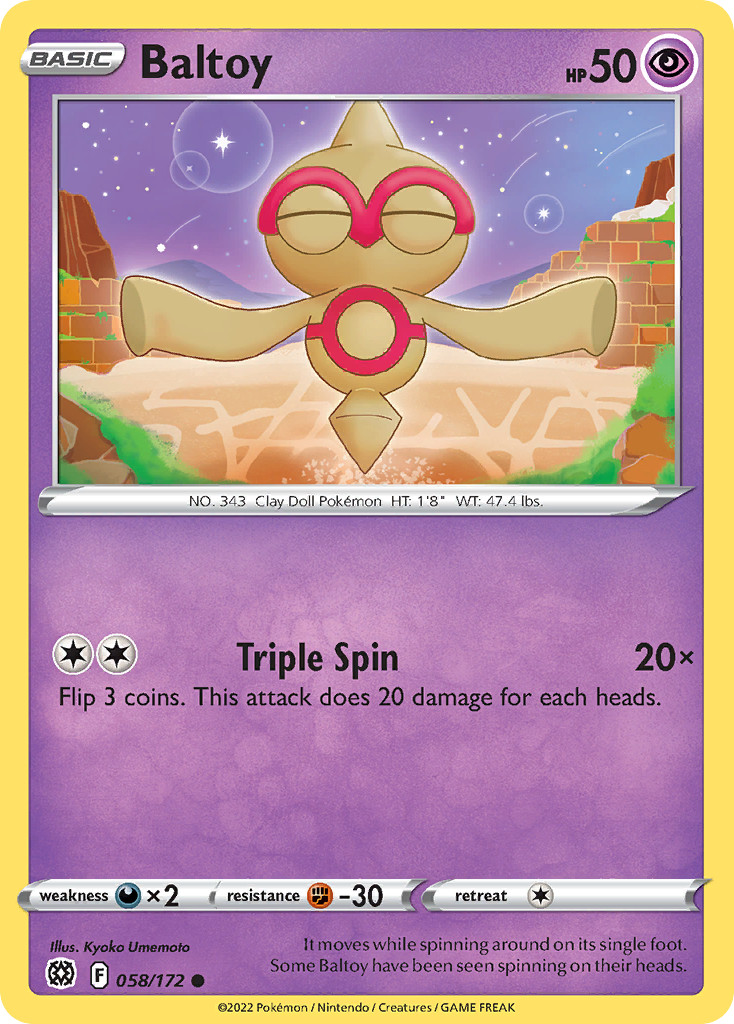 Baltoy 58/172 Common | Brilliant Stars | Pokémon Card