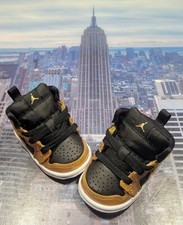 Nike Air Jordan 1 Mid SE Black/Metallic Gold TD Toddler Size 4c DR6969 071 New