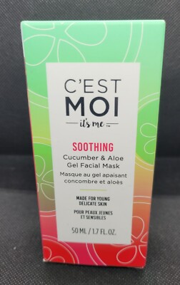 C'est Moi Soothing Cucumber & Aloe Gel Facial Mask 1.7oz NEW in BOX