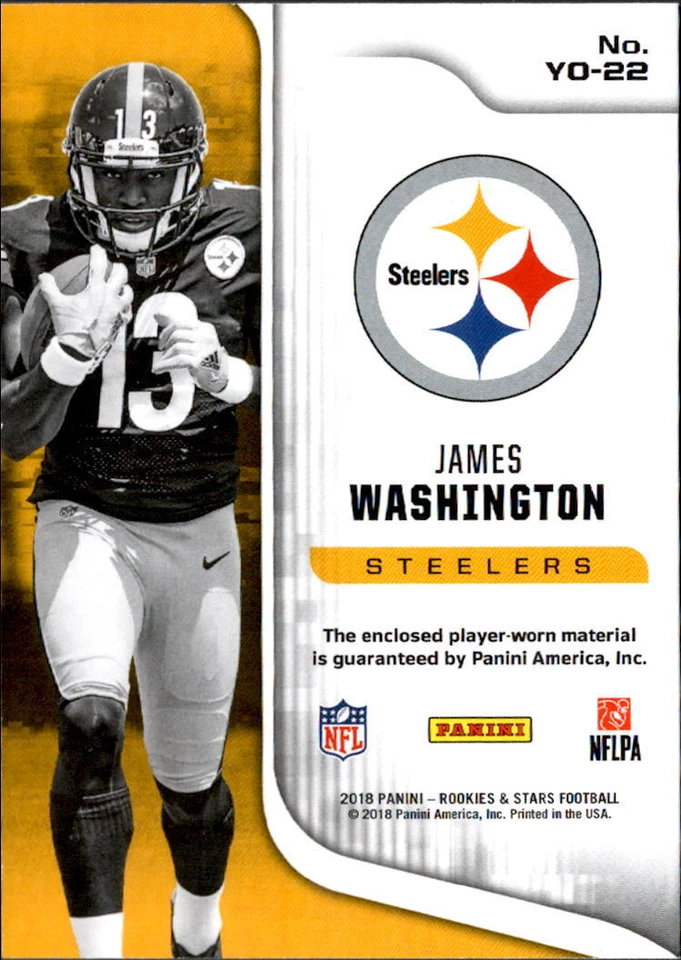 2018 Rookies and Stars Year One Jerseys #22 James Washington Jersey - NM-MT - Image 2 of 2