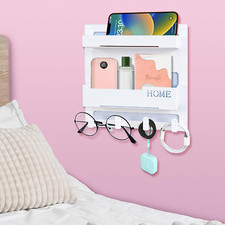 Floating Shelves for Bedside Shelf Accessories Organizer, Wall Mount Self Stick