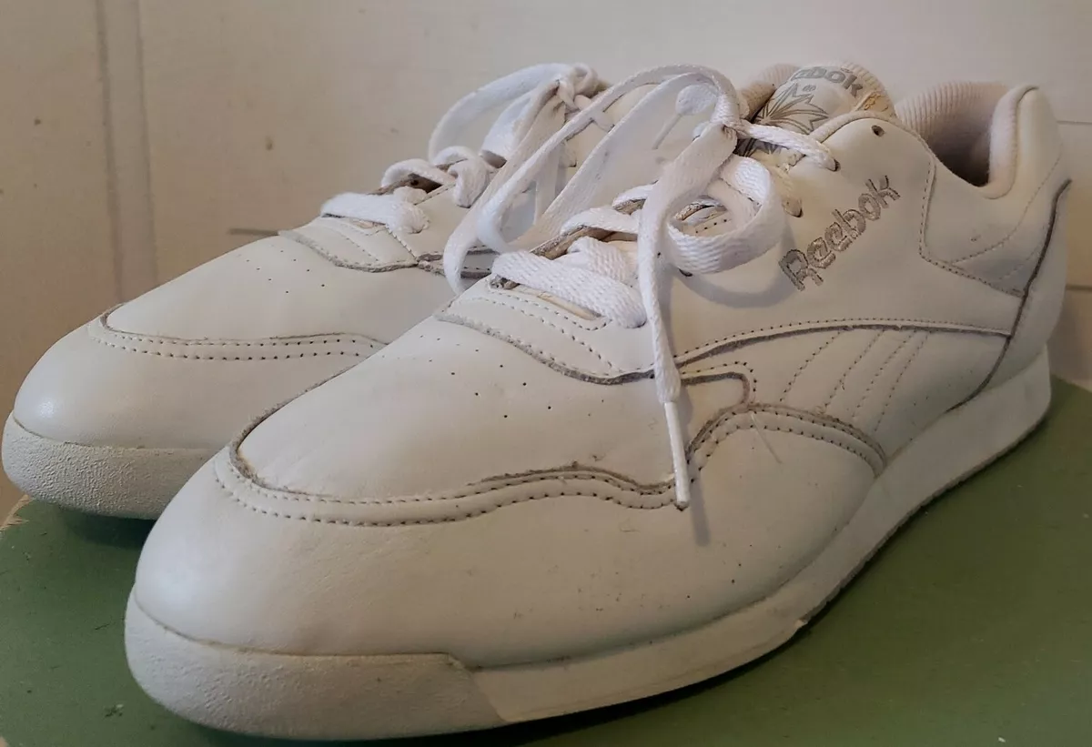 Mirilla cerrar Barrio REEBOK CLASSIC Vintage White Leather Sneakers Spring System Shoes Sz EU 41  M 8.5 | eBay