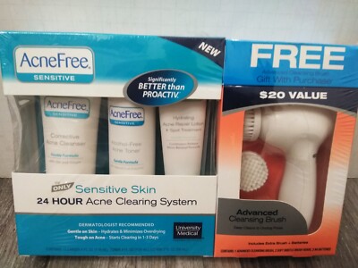 Severe Acne Free 24 Hr Acne Clearing System Kit Wcleansing brush (PLS READ) PROP