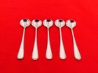 Set of 5 Vintage Watson Sterling Silver Beaded Edge Salt Spoons Hl-7