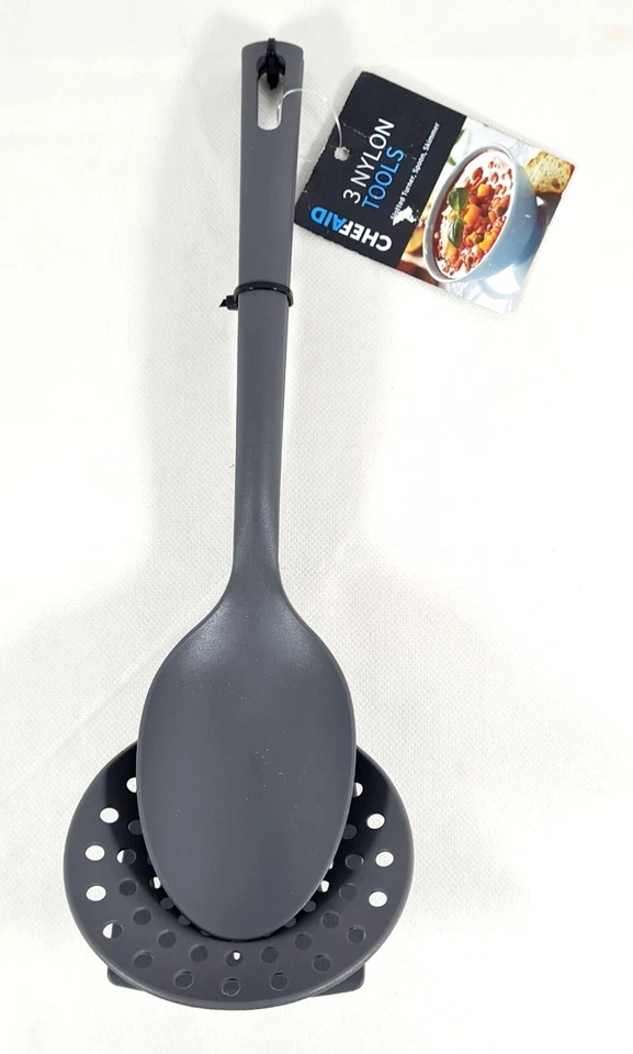 Chef Aid Kitchen Nylon Tools Set of 3 Slotted Turner, Spoon, Skimmer - Image 3 of 4