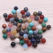 Natural Mixed Stone 50pcs No Hole 10mm Assorted Round Ball Shape Beads