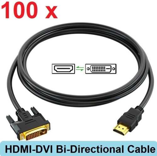 Vente en gros 100 x 1,5 m HDMI double liaison DVI-D (24 + 1) câbles de moniteur PC mâles DVI2HDMI - Photo 1 sur 9