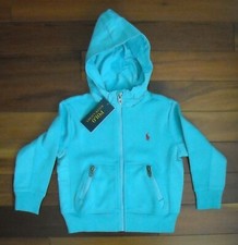 NWT Polo Ralph Lauren Kid's Full Zip Hooded Jacket Size 2/2T Color Blue 90