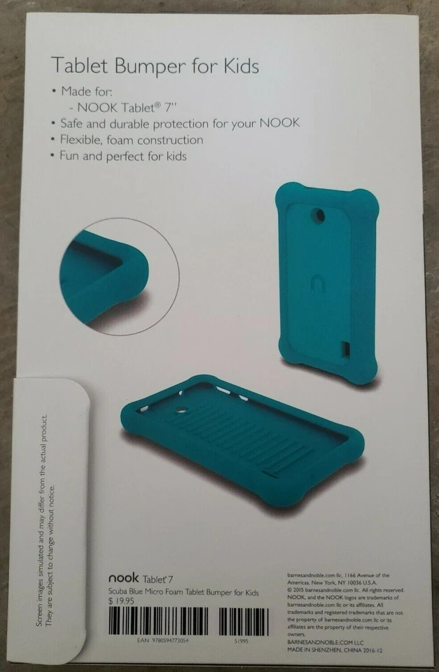 BRAND NEW Nook Tablet Bumper for Kids Tablet 7" - Scuba Blue - Image 3 of 3