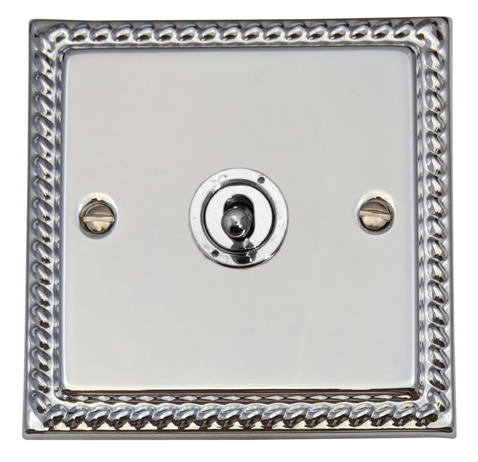 G&H MC381-PC Monarch Roped Polished Chrome 1 Gang 1 or 2 Way Toggle Light Switch