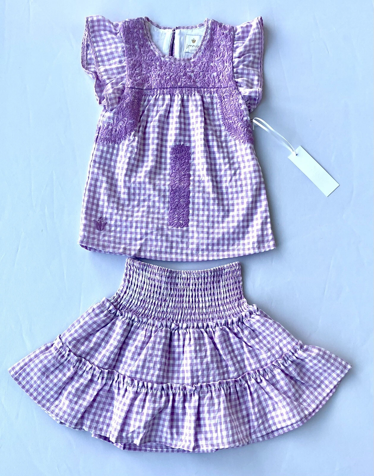 J Marie embroidered Gemma Set 4T Retail $136 Price $49 Blouse Skort