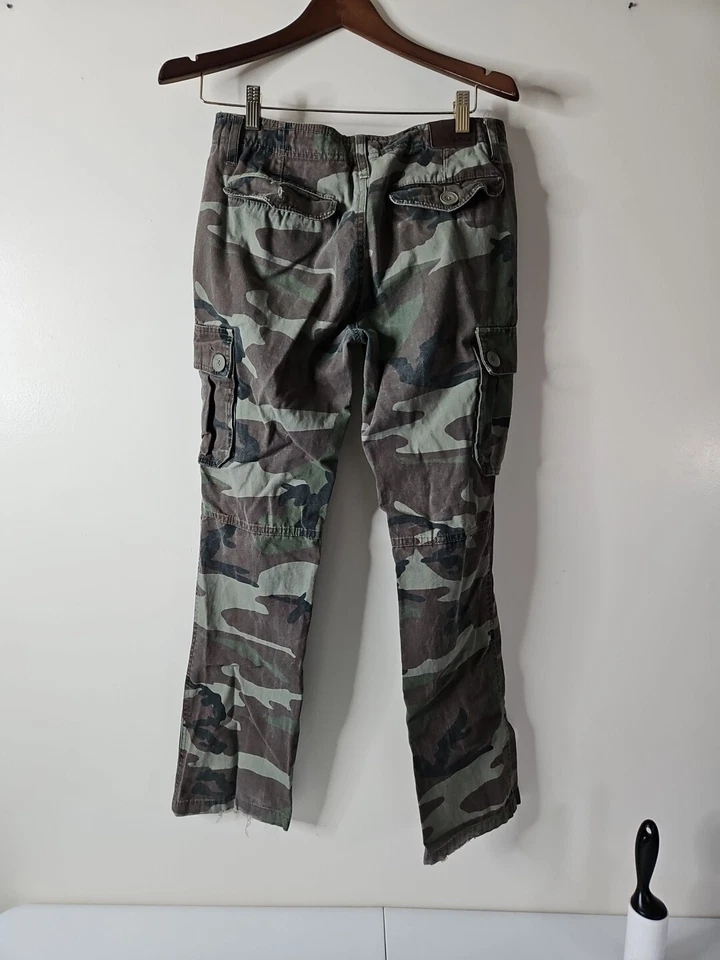 Pantalones cargo de carbono para hombre 30x33 verde camuflaje tiro bajo ajustados rectos Foto 4 de 4