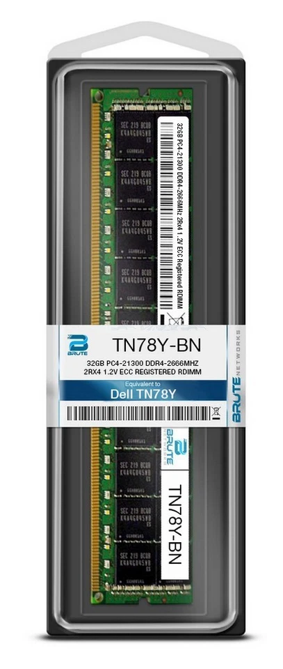 TN78Y - Dell Compatible 32GB PC4-21300 DDR4-2666MHz 2Rx4 1.2V ECC RDIMM - Image 3 of 3