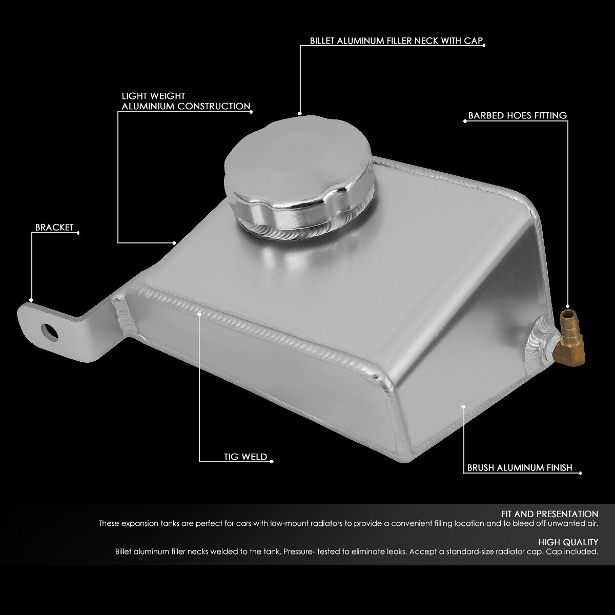 ALUMINUM COOLANT EXPANSION TANK OVERFLOW RECOVERY BOTTLE FOR 9905