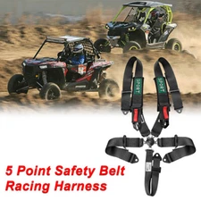 5 Point Safety Seat Belt Cam-Lock Polyester Racing Harness Shoulder Straps UTV