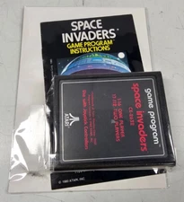 Atari Space Invaders Video Game Cartridge With Manual