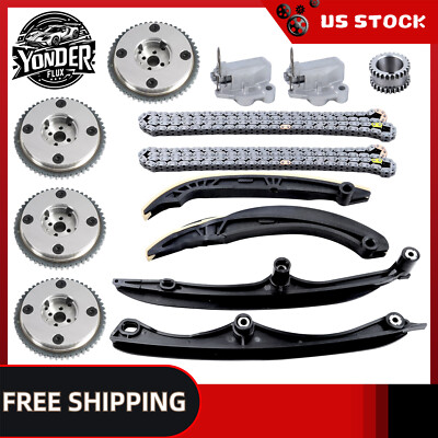 Phasers Timing Chains Guides Tensioners Kit For Ford F150 3.5L 17-23 HL3Z6268A