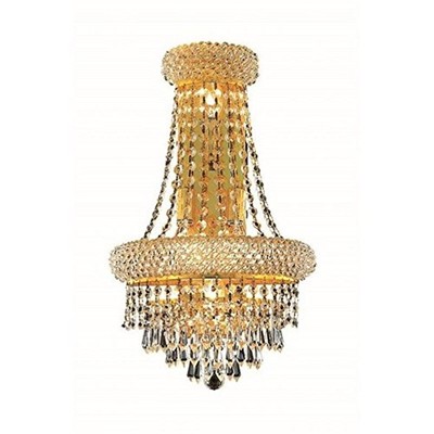 Elegant Lighting Value Primo 4 light Gold Wall Sconce Clear Royal Cut Crystal