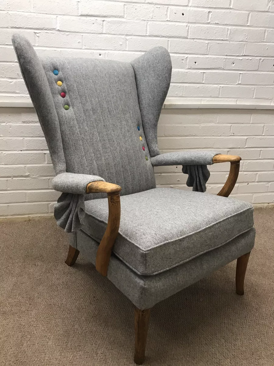 Parker Knoll Wingback chair newly Upholstered In 100 Wool Model