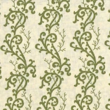 Sarah French Cotton Reproduction  Fabric Washington Street Green Vine