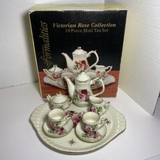 Mini Tea Set Formalities By Baum Brothers Victorian Rose Collection 10 Piece