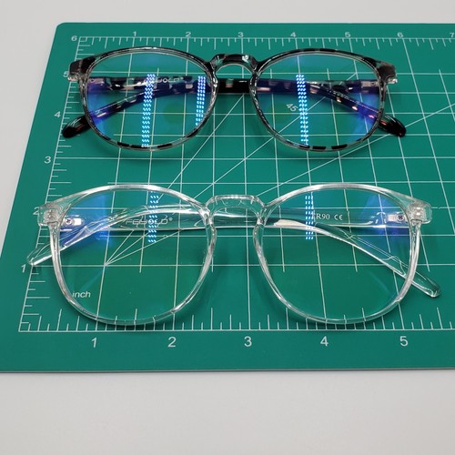 2 Pair Blue Light Blocking Glasses Leopard & Clear Anti Eyestrain Gaming Fieyold - Picture 14 of 16