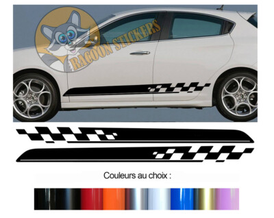 2 UNTERE STREIFEN FÜR ALFA ROMEO GIULIETTA DECO PORTIERE STICKER BD540N-41