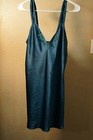 Adonna medium blue green embroidered v neck chemise good shape — photo 2
