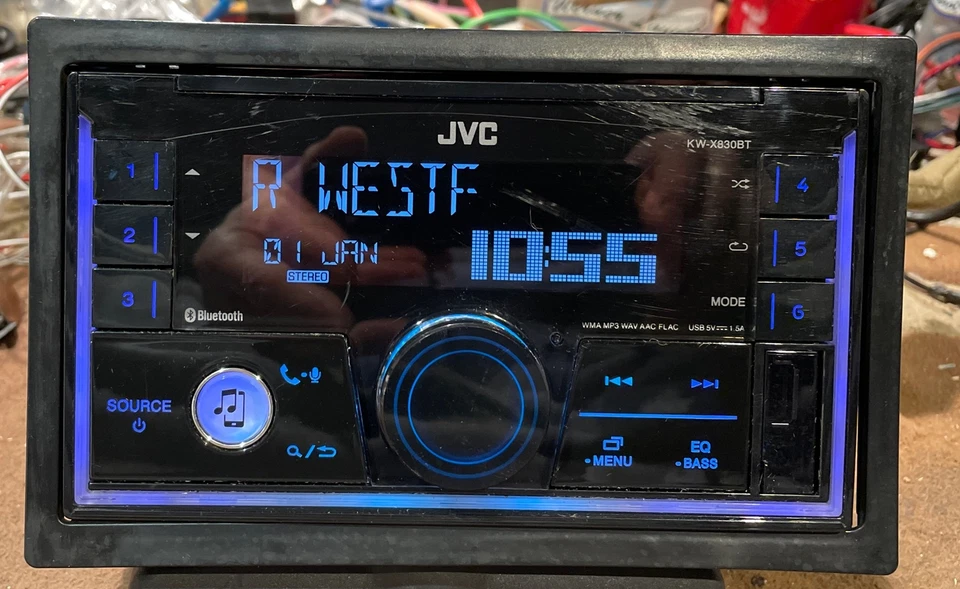 Org JVC KW-X320BT Autoradio WMA MP3 WAV AAC FLAC Bluetooth + AUX + USB + Adapter - Bild 2 von 4