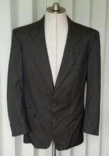 Yves Saint Laurent 40S Herringbone Made in France Green Sport Coat Blazer Jacket