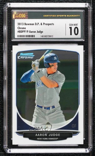 2013 Bowman Draft Chrome Aaron Judge #BDPP19 CSG 10 Gem Mint