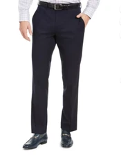 Geoffrey Beene Blue 38 x 32 Flat Front Performance Pants NEW