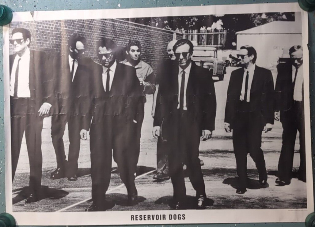 RARE! XL Vintage Reservoir Dogs Black & White Movie Poster 54x38, Printed in UK