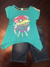 EUC Girls One-Step Up Shirt size M 10/12 and shorts size S 7/8 