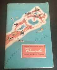 BERMUDA Around The World  American Geographical Society Vintage 1956 w/Stamps!