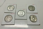 Lot of 5 Silver Franklin Half Dollar Coins 1956 1963 1963-D 1967-D P/D
