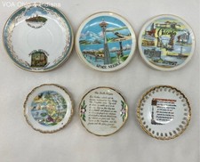 Miniature Souvenir Plate Lot Ceramic Travel Religious Japan 6 Pieces Vintage