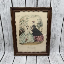 Antique Framed Fashion Engraving "LA MODE ILLUSTREE" PRINT #125 - Reproduction