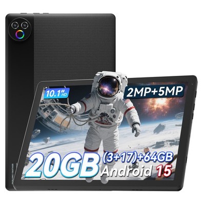 Anmesc 10.1'' WIFI 6 Tablet Android 15 HD 16GB+64GB Tablet Pad 5-Core Dual Camera