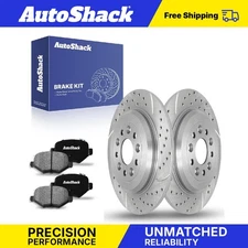 Rear Drilled Slotted Brake Rotors Ceramic Pads for Ford Explorer Edge 3.5L