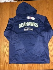 SEATTLE SEAHAWKS NFL TEAM APPAREL MEN'S NAME AND LOGO PULLOVER HOODIE LARGE