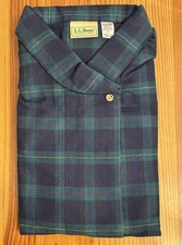 Vintage LL Bean Navy Tartan Plaid Women Top New Old Stock NOS Size 20 Pullover