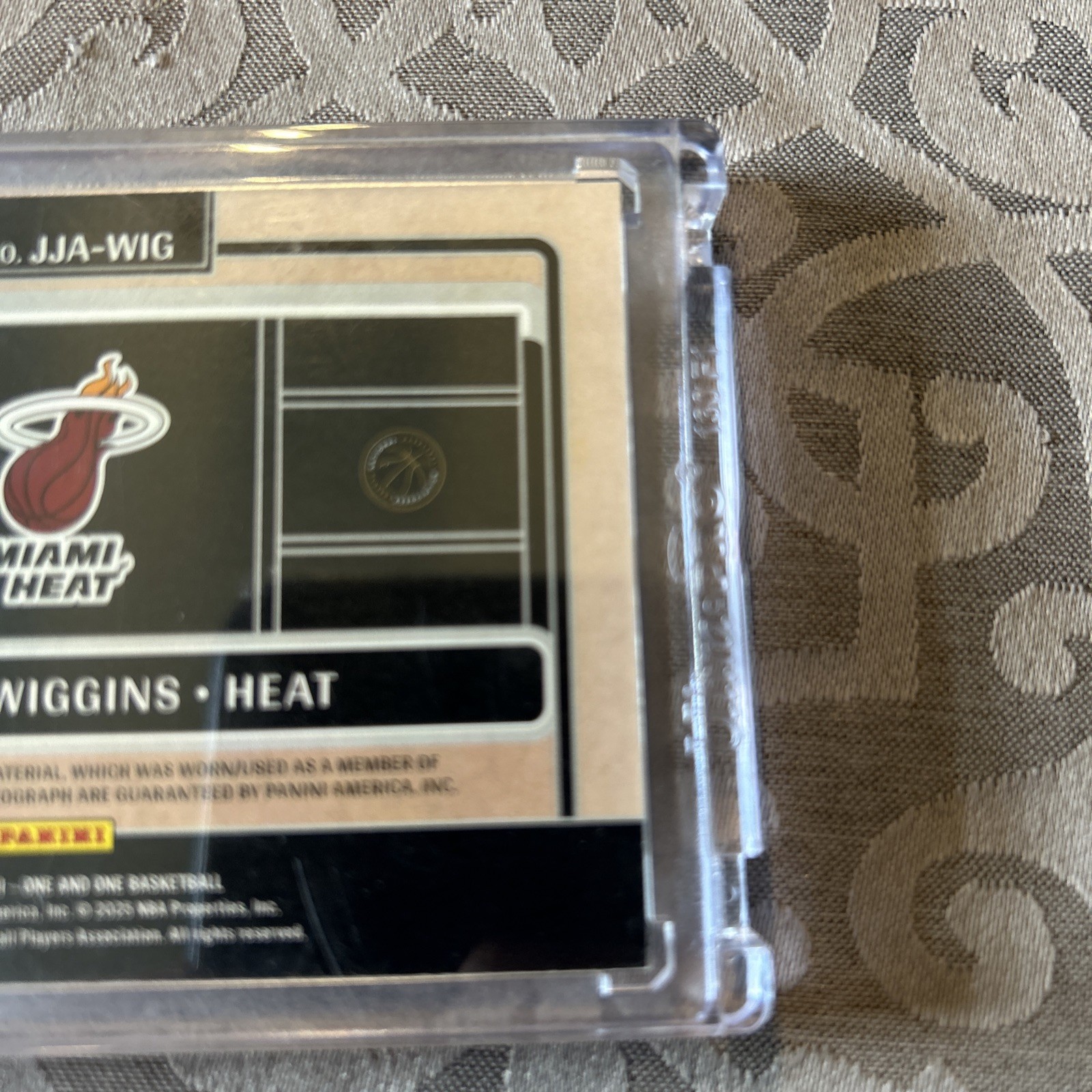 2024-25 Panini One And One Andrew Wiggins Game Worn Jumbo Patch Auto 42/99 -Heat view 8