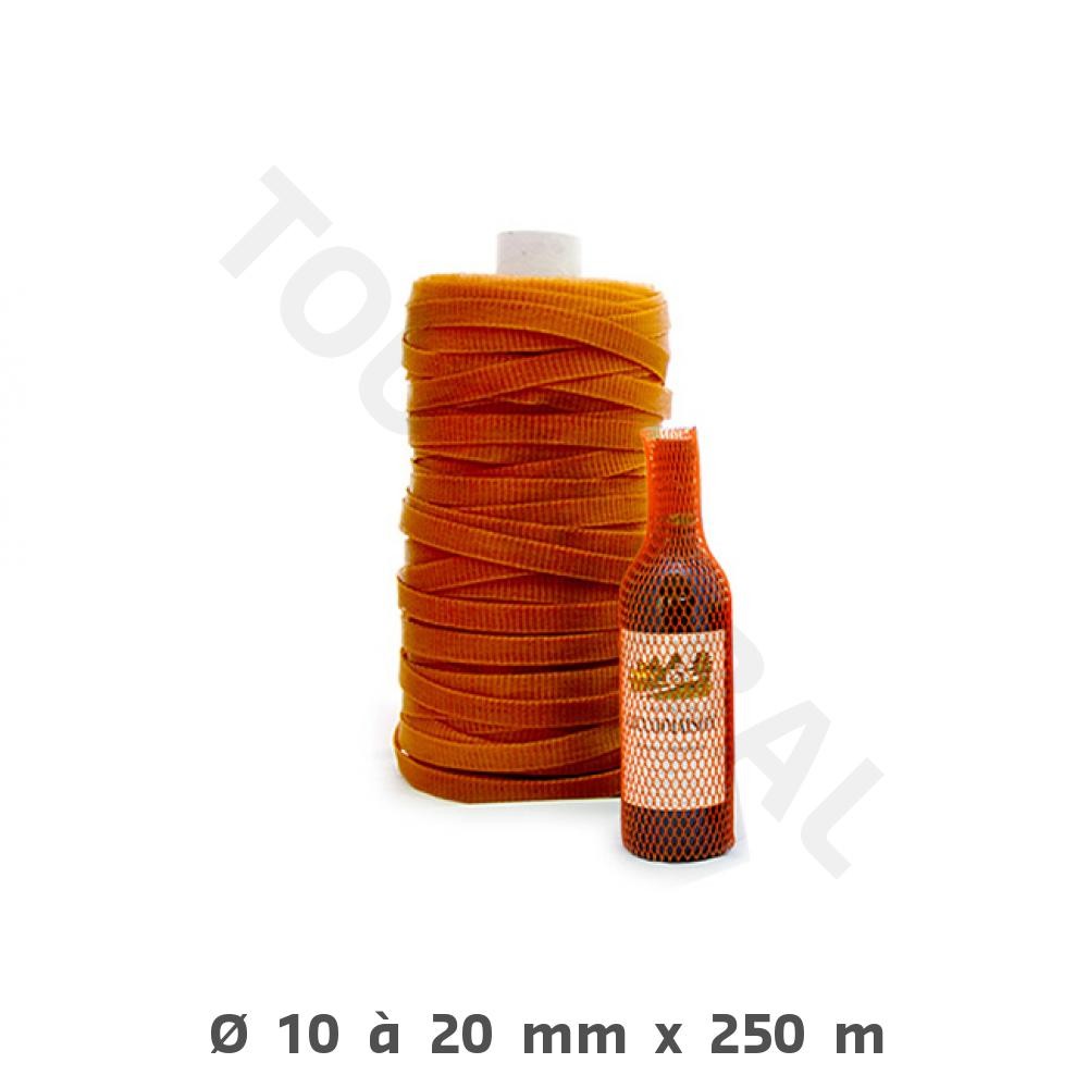 Gaine filet tubulaire anti-choc 10/20 mm orange 250 m pour éviter les rayures