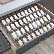 Spice Drawer Organizer, 4 Tier- 8 Pack Kitchen Spice Rack Tray for Drawer, Expan