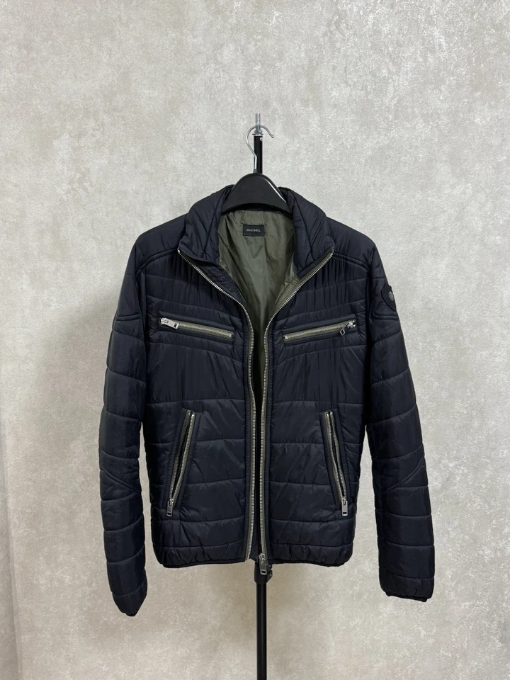 Diesel Black Puffer Zip Jacket Men’s Size S - Image 2 of 4