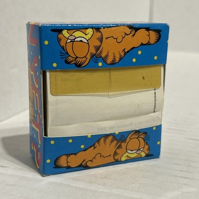 Vintage Garfield Sticky Post It Note Box  Are We Having Fun Yet?  B2