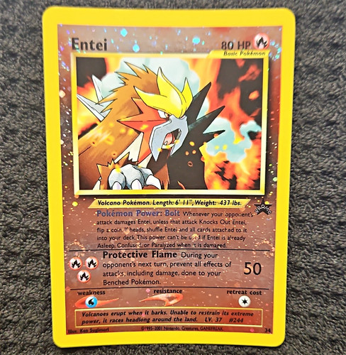 Pokemon Entei 34 Wizards Black Star Promos Holo Promo MULTIPLE SWIRLS EN 2001