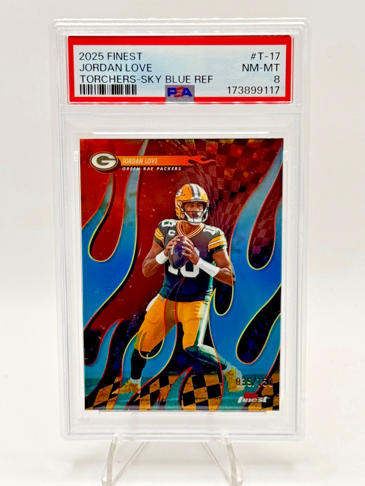 2025 Finest Jordan Love Torchers Sky Blue Refractor /150