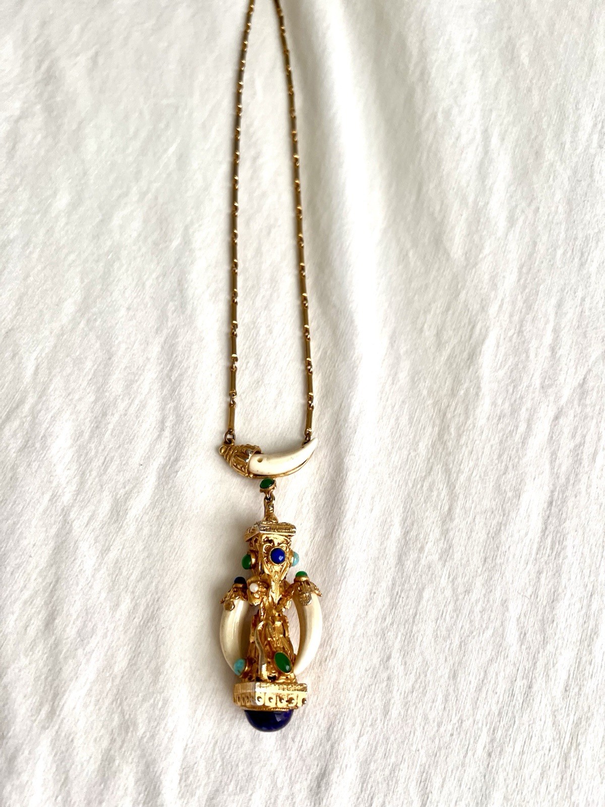 Vtg Kenneth Jay Lane Etruscan Revival Tusk & Drag… - image 3